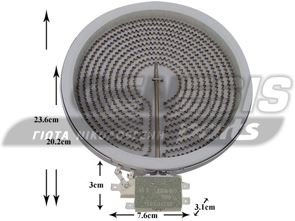 ΕΣΤΙΑ ΚΕΡΑΜΙΚΗ EGO Φ20 2 ΑΚΡΑ 1800W 10.58111.044 image